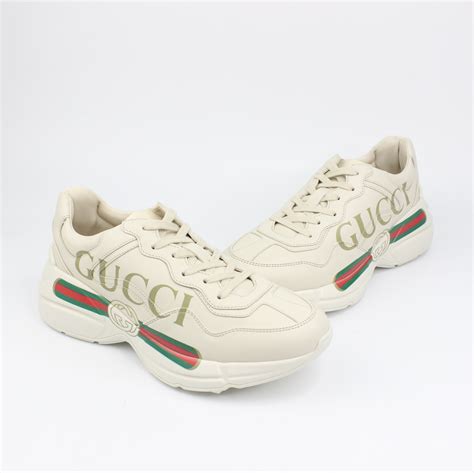 children's rhyton gucci logo leather sneaker|Gucci Kids Rhyton logo.